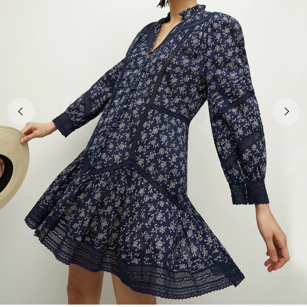 Veronica Beard Nayari Dress in Marine / Off White. NWT